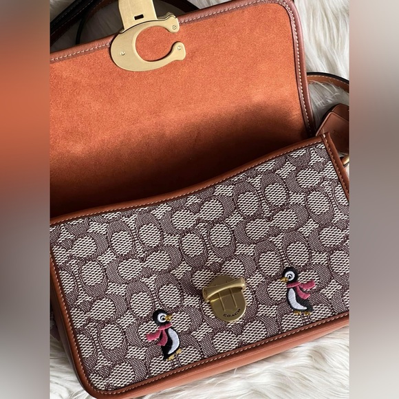 💰SOLD-C7935 - Coach Studio Shoulder Bag in Signature Jacquard with Penguin Motif - Picture 7 of 14